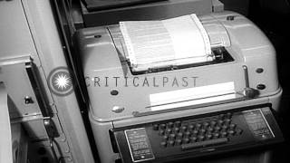 Decoding of information from Mariner IV satellite at a tracking station in Spain ...HD Stock Footage