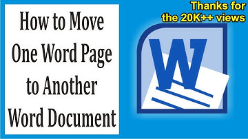 How to Move One Word Page to Another Word Document #37