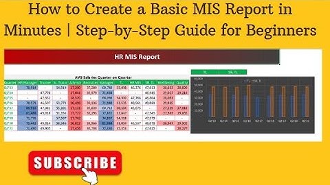 How to Create a Basic MIS Report in Minutes | Step-by-Step Guide for Beginners. #Excel #VBA and #SQL
