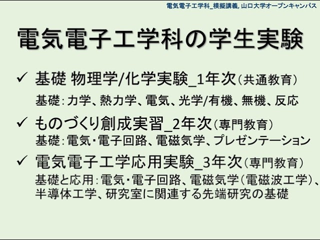 山口大学oc2021 工学部 電気電子工学科 学生実験は面白い 半導体 電解水素と燃料電池を使った無駄のない発電システムを知ろう Youtube