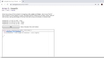 Array-3 (linearIn) Java Tutorial || codingbat.com