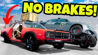 No Brakes Police Chases But with RANDOM PARTS in BeamNG Drive Mods! screenshot 4