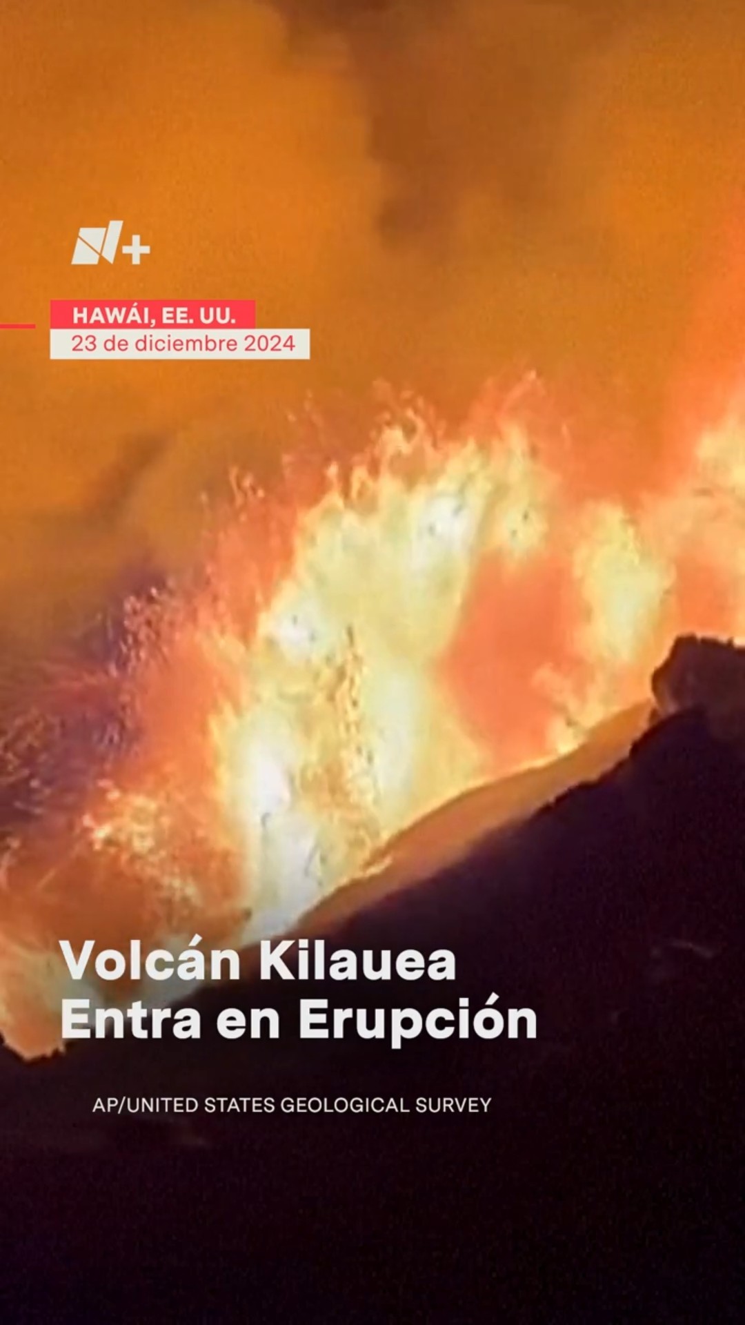 Volcán Kilauea entra en erupción #nmas #shorts #hawaii #volcan