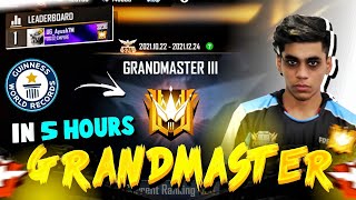 Grandmaster in 5 Hours🤯🔥Fastest World Record🎯!!