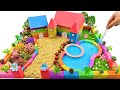 Miniature Kinetic Sand House #11 - Build House has Flower Garden vs Swimming Pool from Kinetic Sand