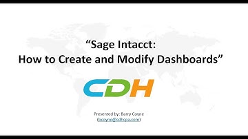 Sage Intacct: How to Create and Modify Dashboards