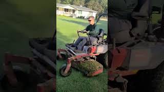 lawn mower mowing hillside with ease