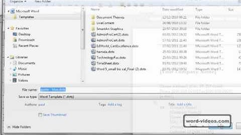 Creating Your Own Word 2010 Template