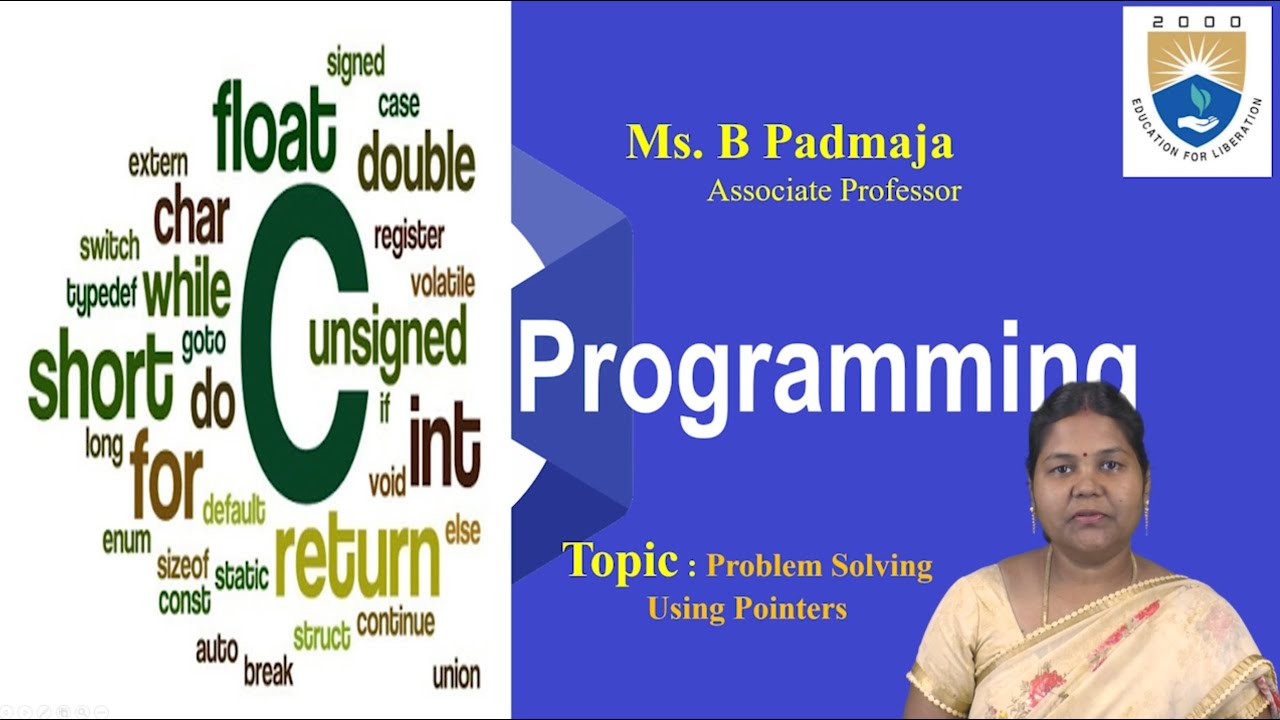 Problem Solving Using Pointers by Ms. B Padmaja - YouTube