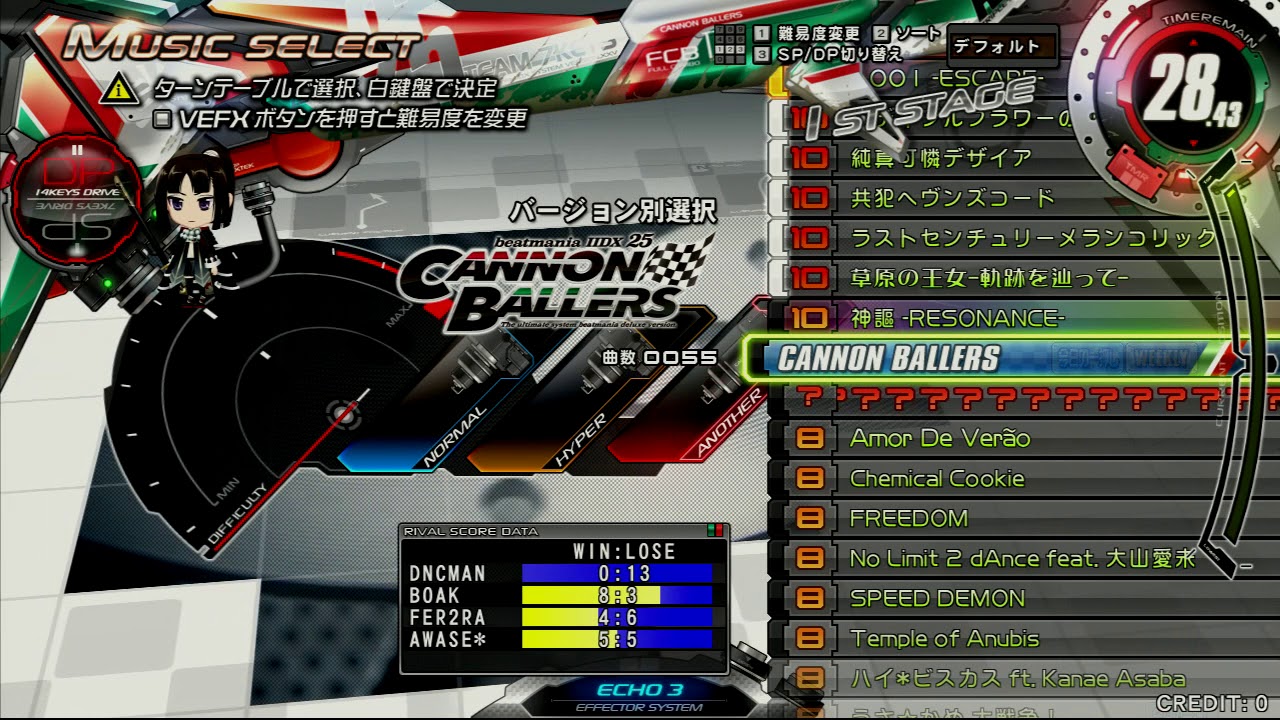 Beatmania Iidx 25 Cannon Ballers Music Select Youtube