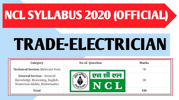 Ncl syllabus 2020||ncl official syllabus 2020||ncl syllabus 2020 electrician||ncl technical syllabus
