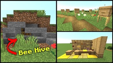 10+ Minecraft Bee Hive & Bee Nest Build Hacks in 1.15