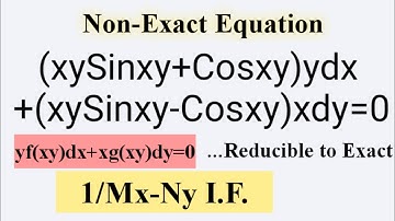 (xySinxy+Cosxy)ydx+(xySinxy-Cosxy)xdy=0 #NonExact L585 @MathsPulseChinnaiahKalpana