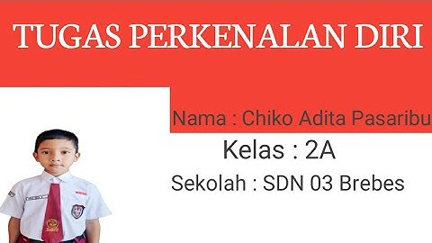 Perkenalan Diri | Tugas Sekolah Kelas 2 SD
