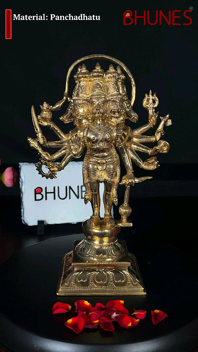 Bhunes Bronze Panchmukhi Hanuman Ji Idol, Panchaloha Anjanaya Murti, Bajrangbali Murti Panchadatu
