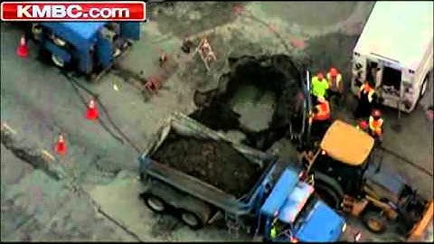Crews Work To Repair Sinkhole Near Westport