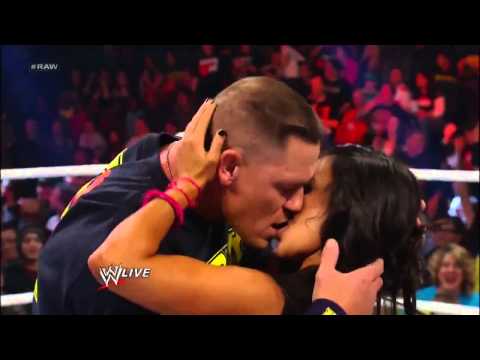 John Cena and AJ Lee Kiss - WWE Raw 11/19/12