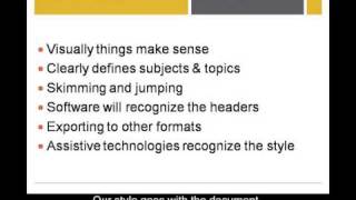 Accessibility and Styles in Word