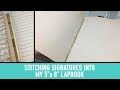 Stitching Signatures into my 5"x8" Lapbook