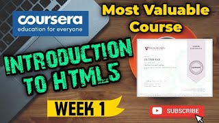 Introduction to HTML5 || Introduction to HTML5 Week1 Coursera Quiz Answers || Free Courses