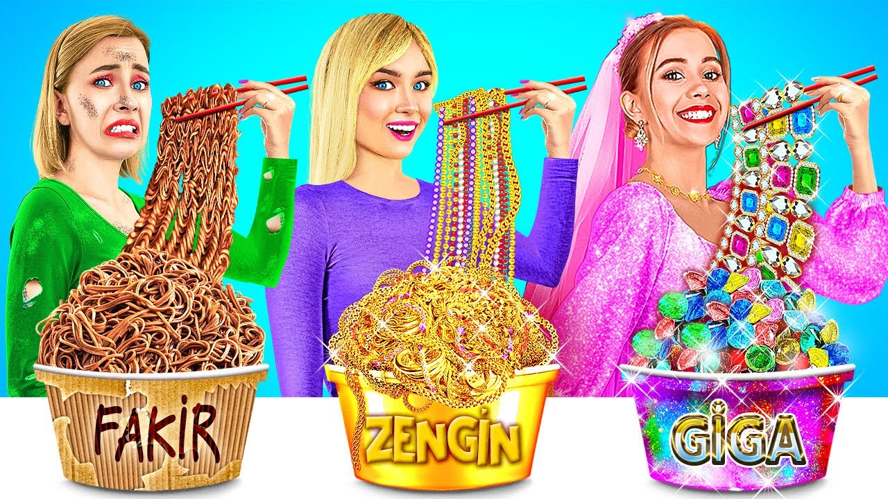 ZENGİN ve FAKİR YEMEK YAPMA YARIŞMASI || 10.000$'lık Altın Pizza