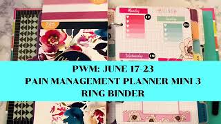 Mini 3 ring binder Planner PWM:June17-23