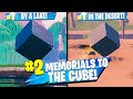 Visit Cube Memorials in the Desert and by a Lake Locations - Fortnite (Worlds Collide Challenge)