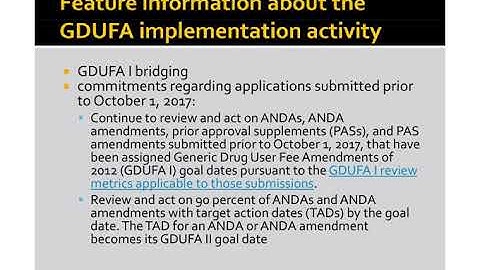 Generic Drug User Fee Amendment (GDUFA) part II of II