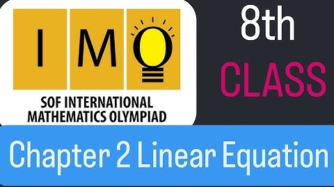 IMO Chapter 2(Part 1) Linear Equation in one variable Workbook  Solution #mathsolympiad