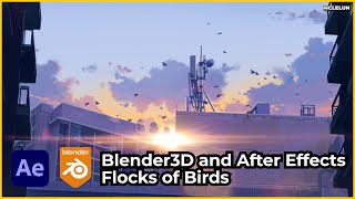 Simple Blender 3D and After Effects Birds Flying Animation using Particle System for anime