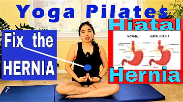 Bulge on Upper Abdomen? Fix Hiatal Hernia Gentle Easy Mat Yoga Pilates Workout at Home