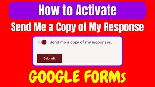 How to activate 'Send me a copy of my response' button in Google Forms by How Create It 184 views 2 months ago 1 minute, 5 seconds