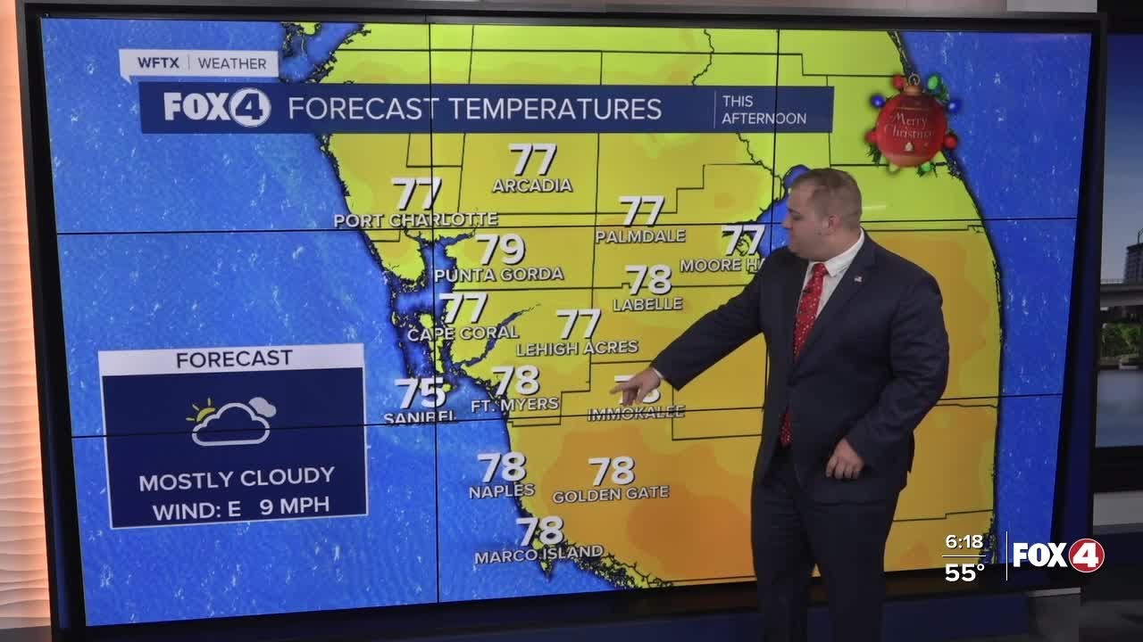 FORECAST: Cloudy skies and few showers possible for Christmas - YouTube