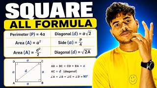 Area, perimeter and diagonal of square | MENSURATION | square-वर्ग basic | titulus basic math |