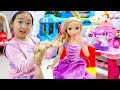 보람이의 라푼젤 인형 장난감 미용실 놀이 BIG Rapunzel Doll & Kids Make Up Hair Salon Toys