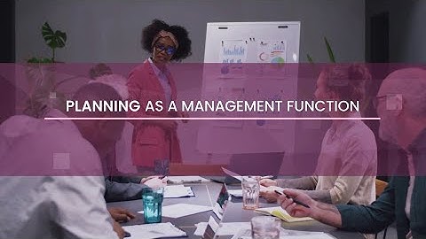 Planning as a Management Function