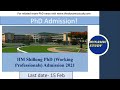 IIM Shillong PhD (Working Professionals) Admission 2021