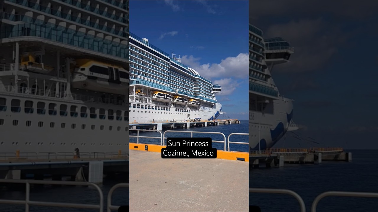 Full View of the Sun Princess Parked in Cozumel #short #cruiselife #sunprincess