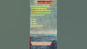 AWS Solutions Architect Associate Certification Practice Questions | Question No. 186 #aws #shorts