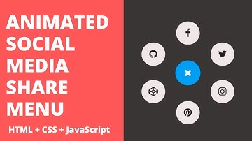 How to Create Animated Share Menu / Button using HTML, CSS & JavaScript