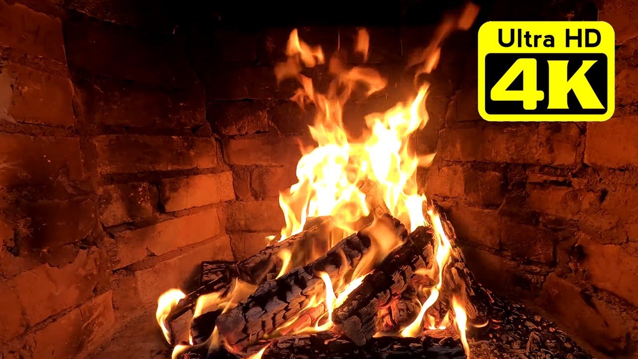 Relaxing Fireplace (10 HOURS) with Burning Logs and Crackling Fire ...