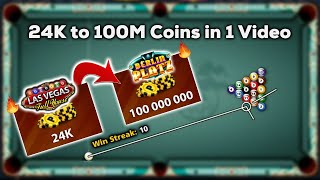 8 Ball Pool - From 24K COINS into 100M COINS - LAS VEGAS to BERLIN - GamingWithK screenshot 5