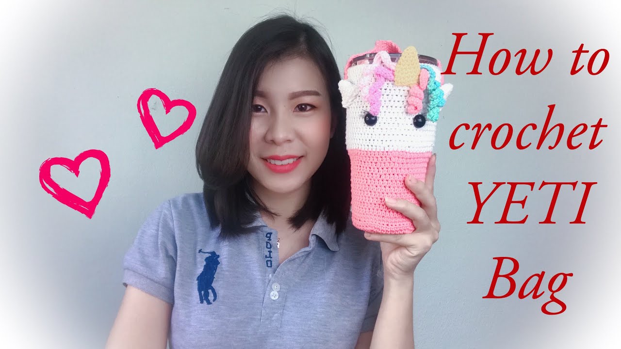 ถักถุงใส่แก้วเยติ 