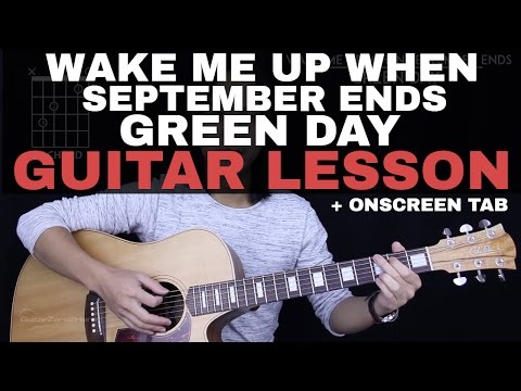 Wake Me Up When September Ends Guitar Tutorial - Green Day Guitar Lesson |Tabs + Guitar Cover|