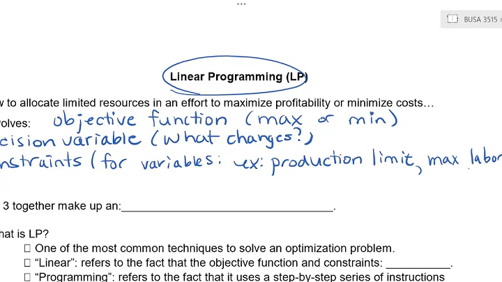 Introduction to Linear Programming - the basics