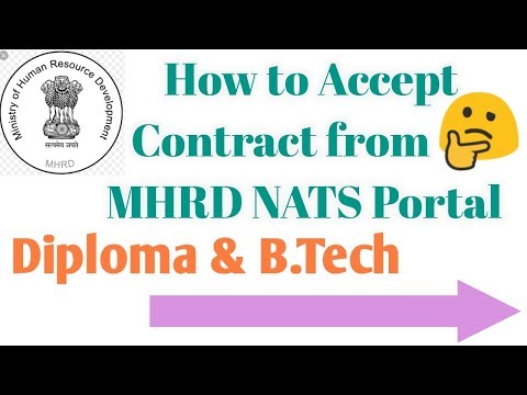 MHRD NATS CONTRACT,How to Accept,Complete Process,Diploma & B. Tech.