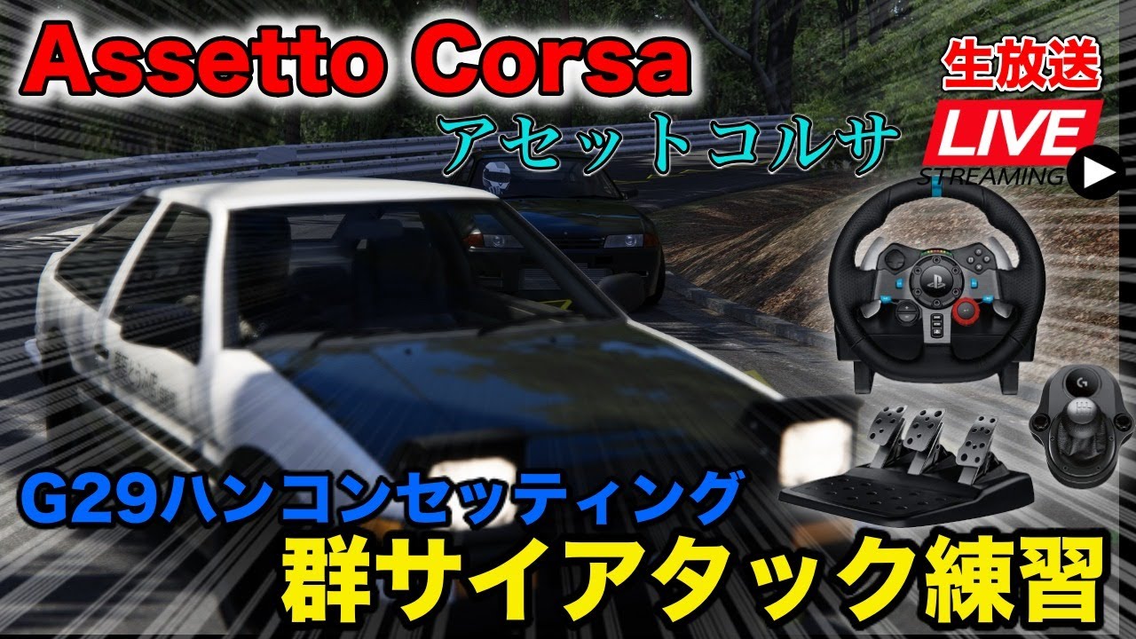 AssettoCorsa】群サイアタック！！練習！G29ハンコンではじめる