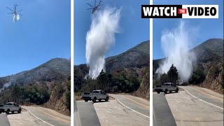 Fire crews battle Gulch Fire burning in California's San Gabriel Canyon