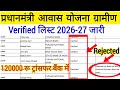 पीएम आवास योजना ग्रामीण वेरिफाइड लिस्ट 2026-2027 | PM Aawas Yojana Verified List 2026-2027 | Pmayg
