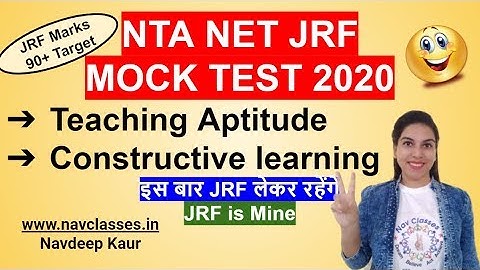 NTA NET JRF  MOCK TEST 2020- 5 Teaching Aptitude Constructive learning